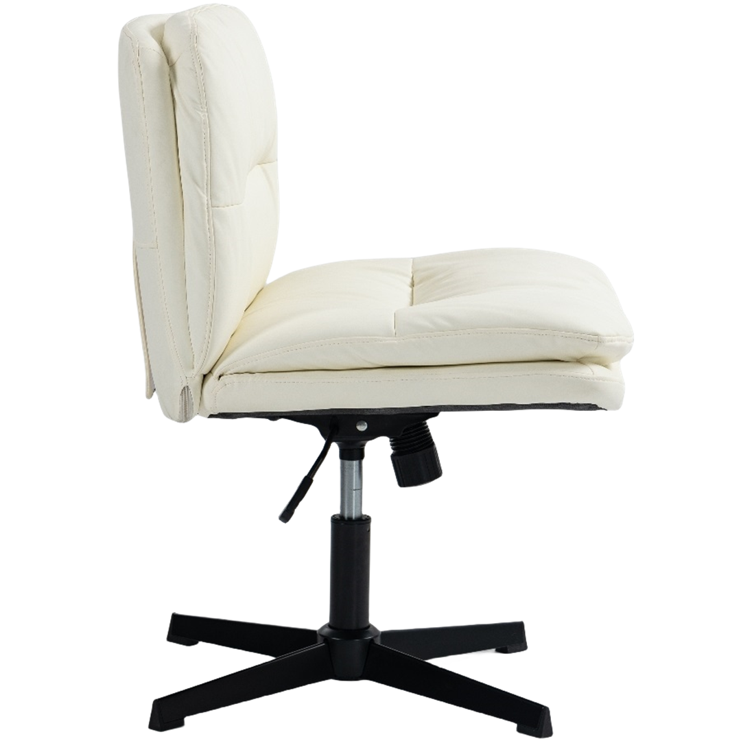 Faux Leather Home Office Chair -Beige Does not apply