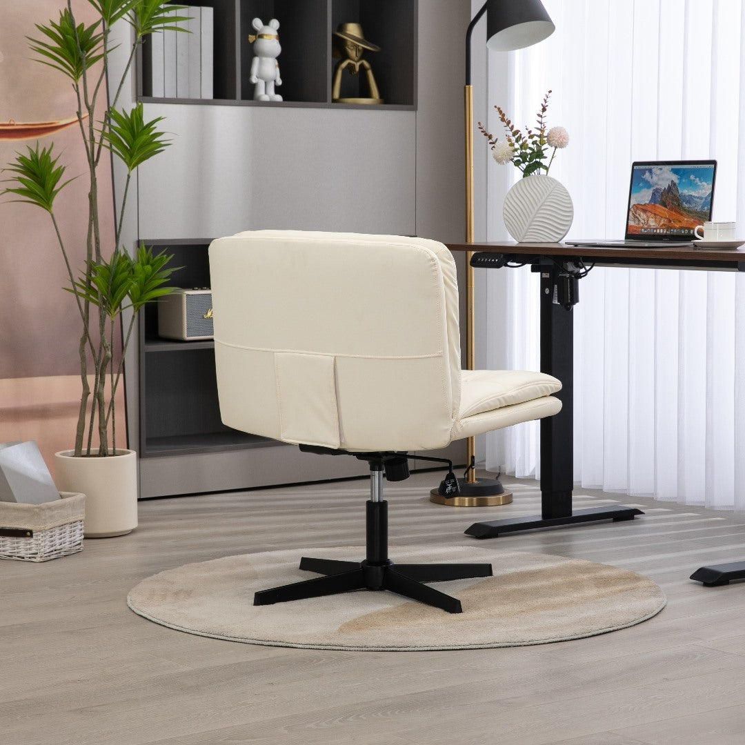 Faux Leather Home Office Chair -Beige Does not apply