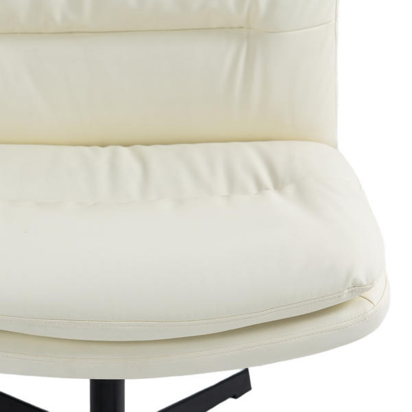 Faux Leather Home Office Chair -Beige Does not apply