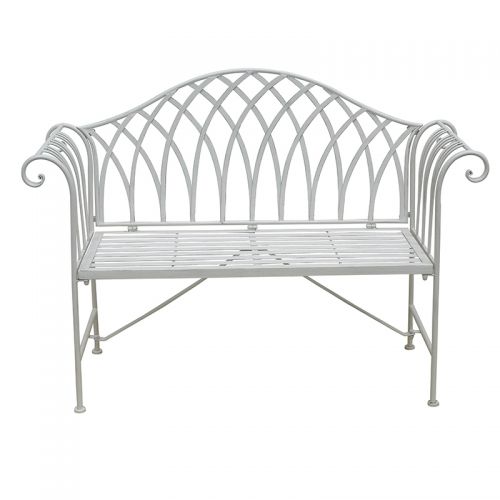 White Lavinia Iron Outdoor Bench Does not apply