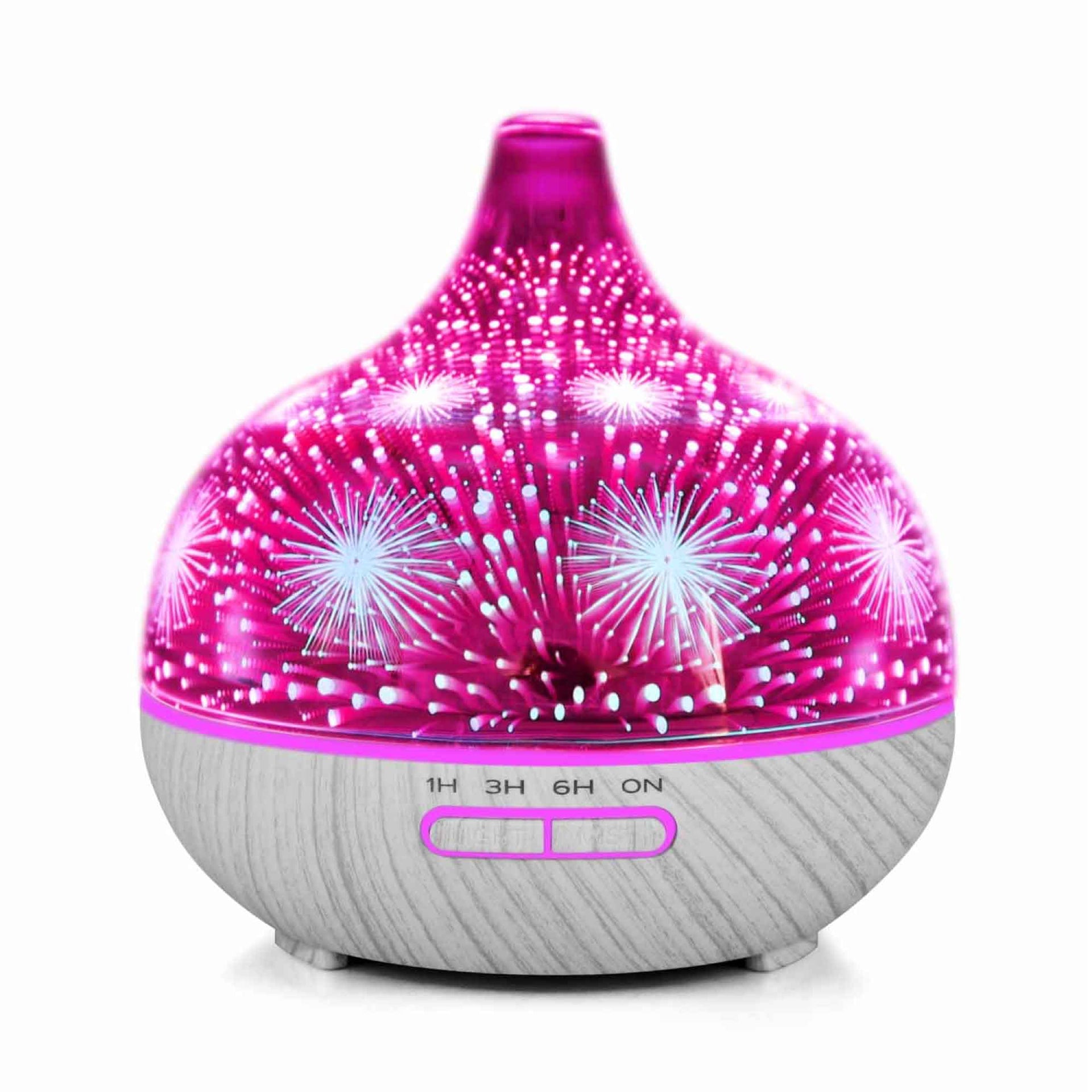 400ml Essential Oil Aroma Diffuser and Remote - 3D Glass Aromatherapy Humidifier Essential Oil