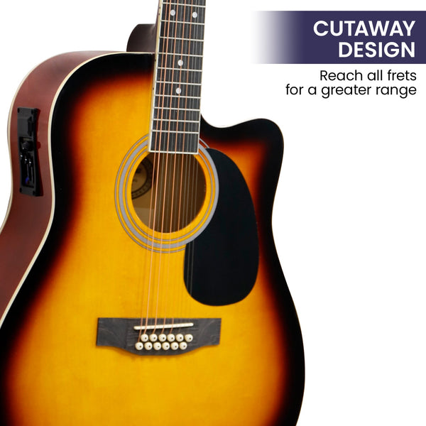Karrera Acoustic Guitar 12-String with EQ - Sunburst Karrera