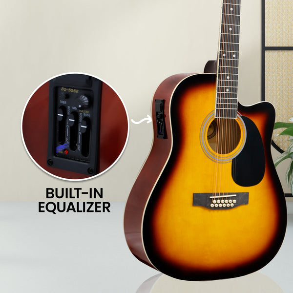 Karrera Acoustic Guitar 12-String with EQ - Sunburst Karrera