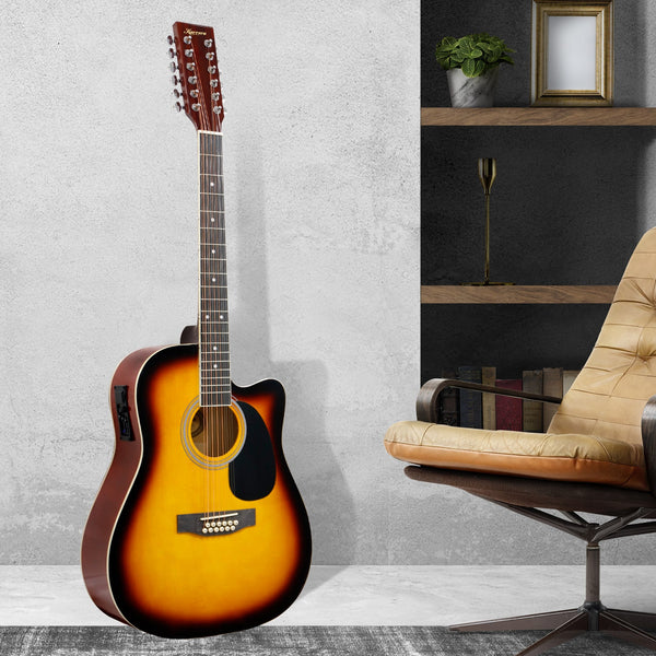 Karrera Acoustic Guitar 12-String with EQ - Sunburst Karrera