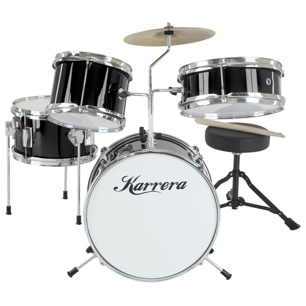 Karrera Children's 4pc Drum Kit - Black Karrera
