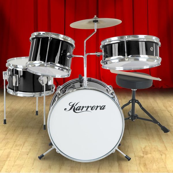Karrera Children's 4pc Drum Kit - Black Karrera
