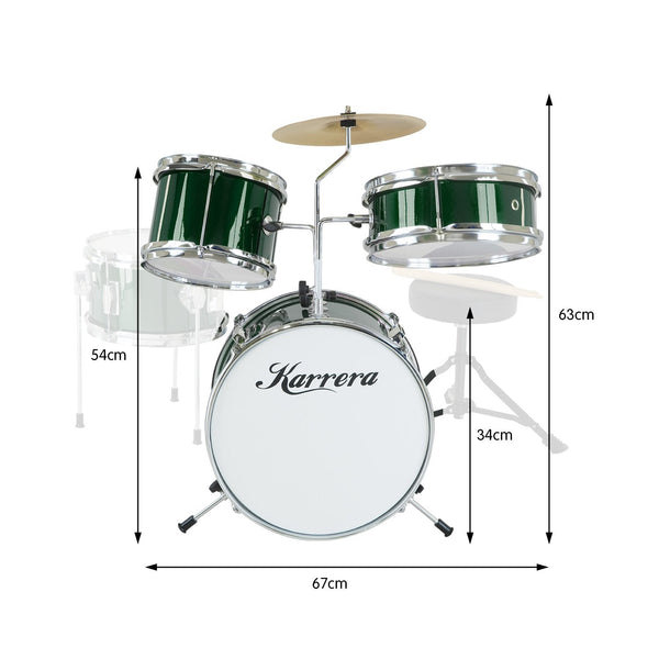 Karrera Children's 4pc Drumkit - Green Karrera