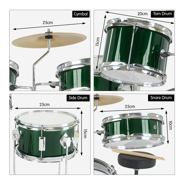 Karrera Children's 4pc Drumkit - Green Karrera