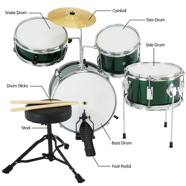 Karrera Children's 4pc Drumkit - Green Karrera