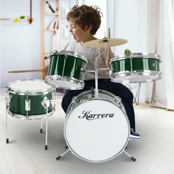 Karrera Children's 4pc Drumkit - Green Karrera