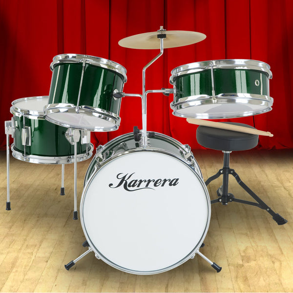 Karrera Children's 4pc Drumkit - Green Karrera