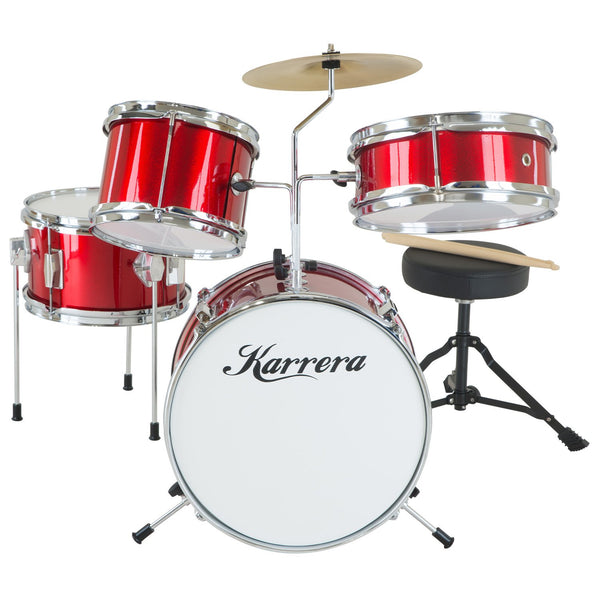 Karrera Children's 4pc Drum Kit - Red Karrera