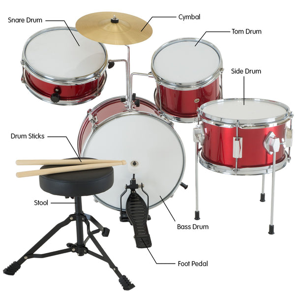 Karrera Children's 4pc Drum Kit - Red Karrera