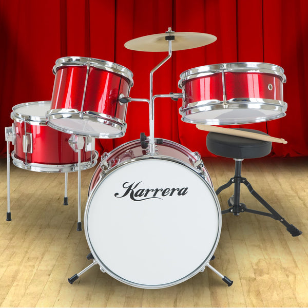 Karrera Children's 4pc Drum Kit - Red Karrera