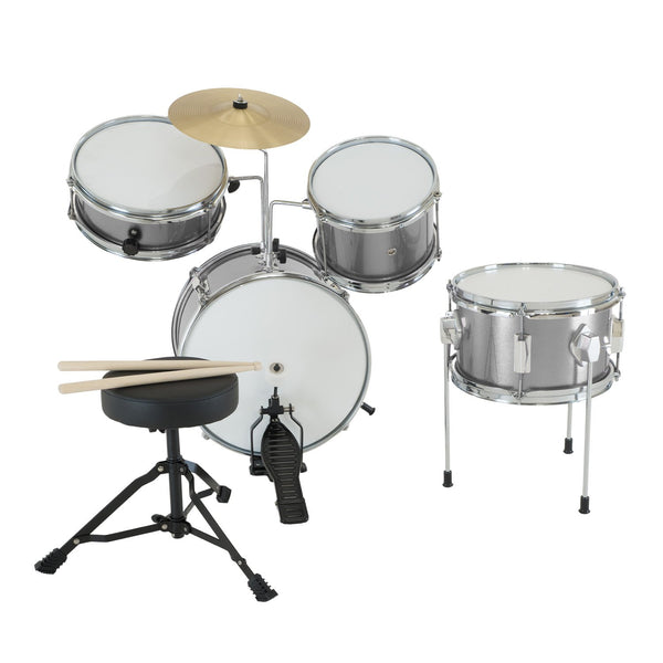 Karrera Childrens 4pc Drum Kit - Silver Karrera