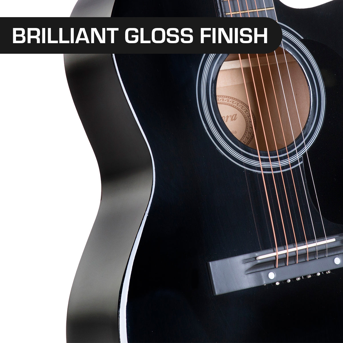 Karrera Acoustic Cutaway 40in Guitar - Black Karrera