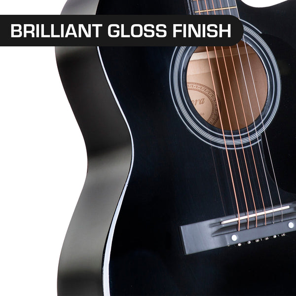 Karrera Acoustic Cutaway 40in Guitar - Black Karrera