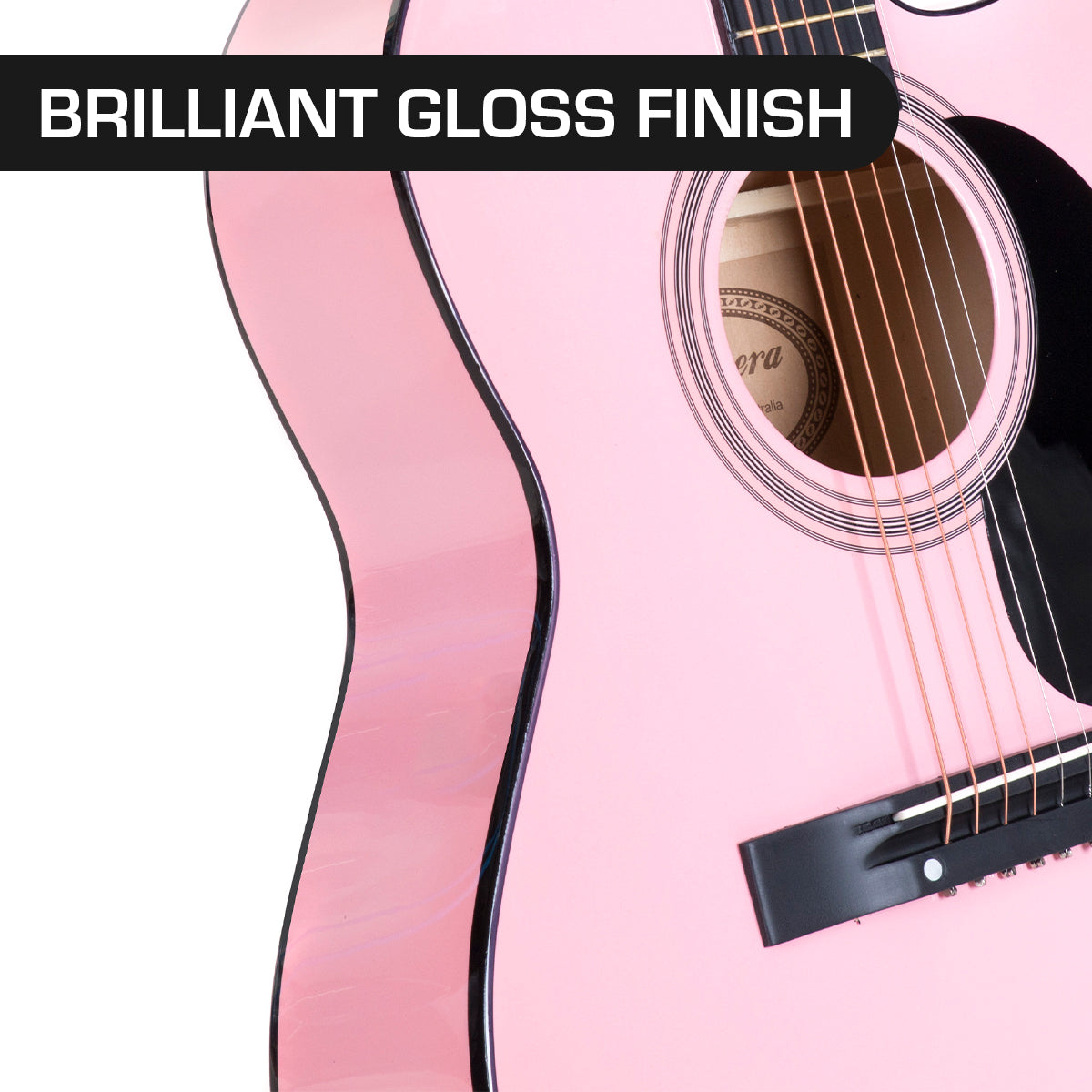 Karrera Acoustic Cutaway 40in Guitar - Pink Karrera