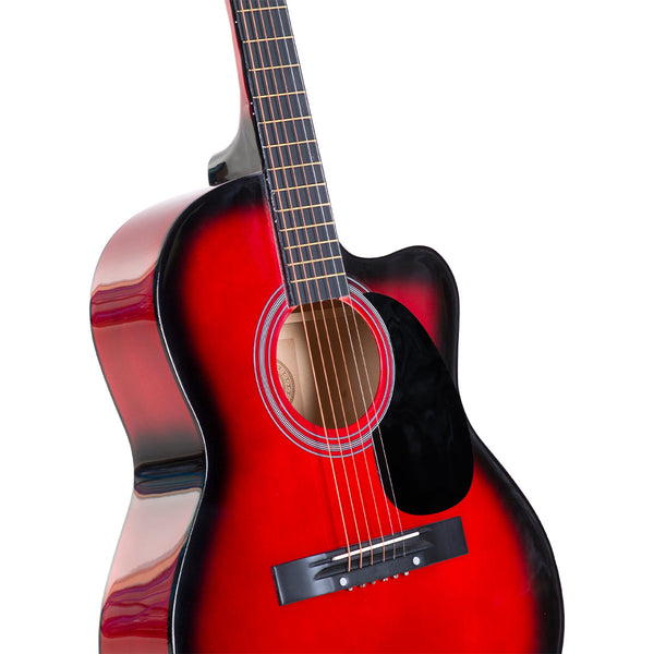Karrera Acoustic Cutaway 40in Guitar - Red Karrera