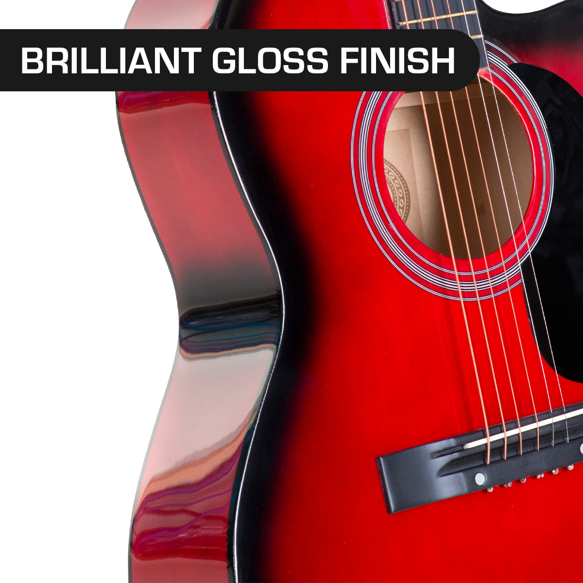 Karrera Acoustic Cutaway 40in Guitar - Red Karrera