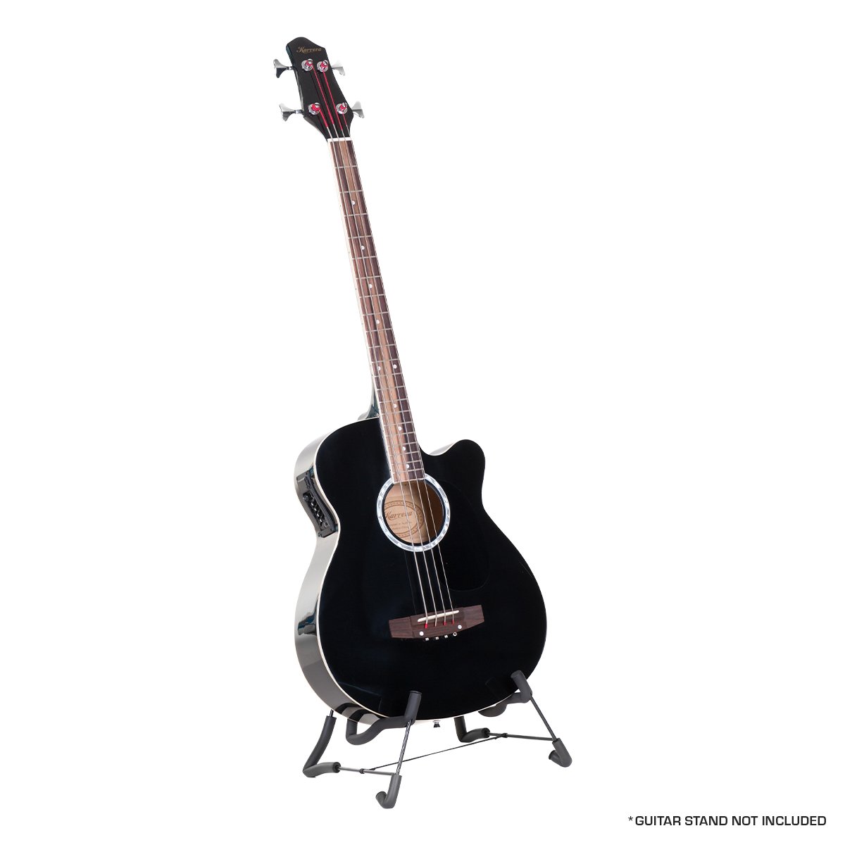 Karrera 43in Acoustic Bass Guitar - Black Karrera