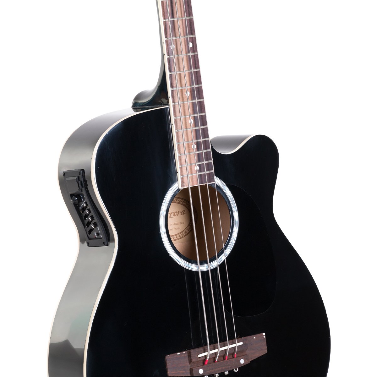 Karrera 43in Acoustic Bass Guitar - Black Karrera