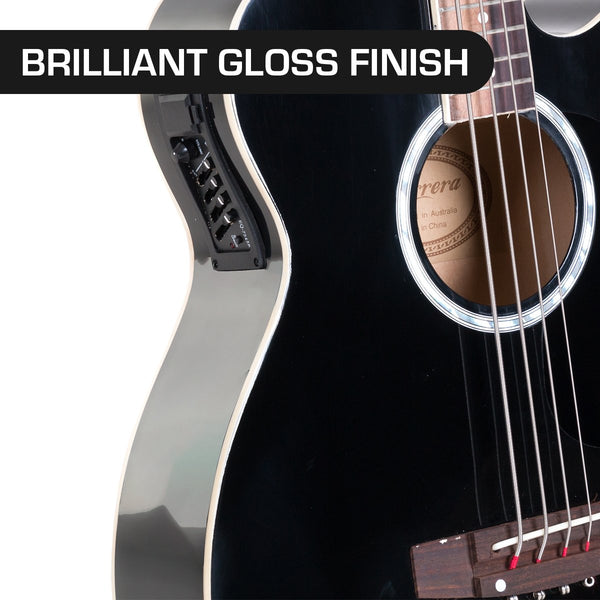 Karrera 43in Acoustic Bass Guitar - Black Karrera