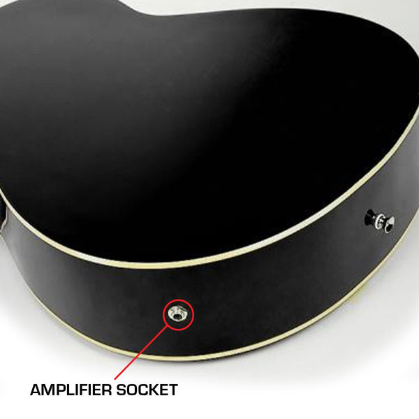 Karrera 43in Acoustic Bass Guitar - Black Karrera