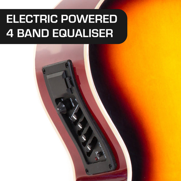 Karrera 43in Acoustic Bass Guitar Sunburst Karrera
