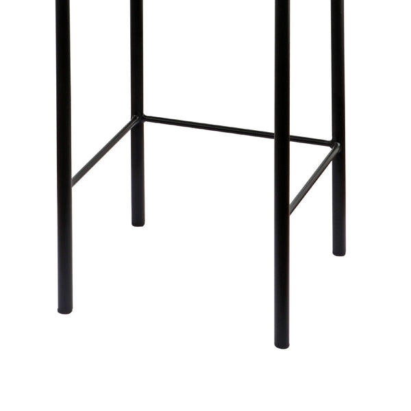 Sarantino Cedric Bar Stool W/ High-density Foam Upholstered In PU Leather Sturdy Iron Frame In Black And Beige Sarantino