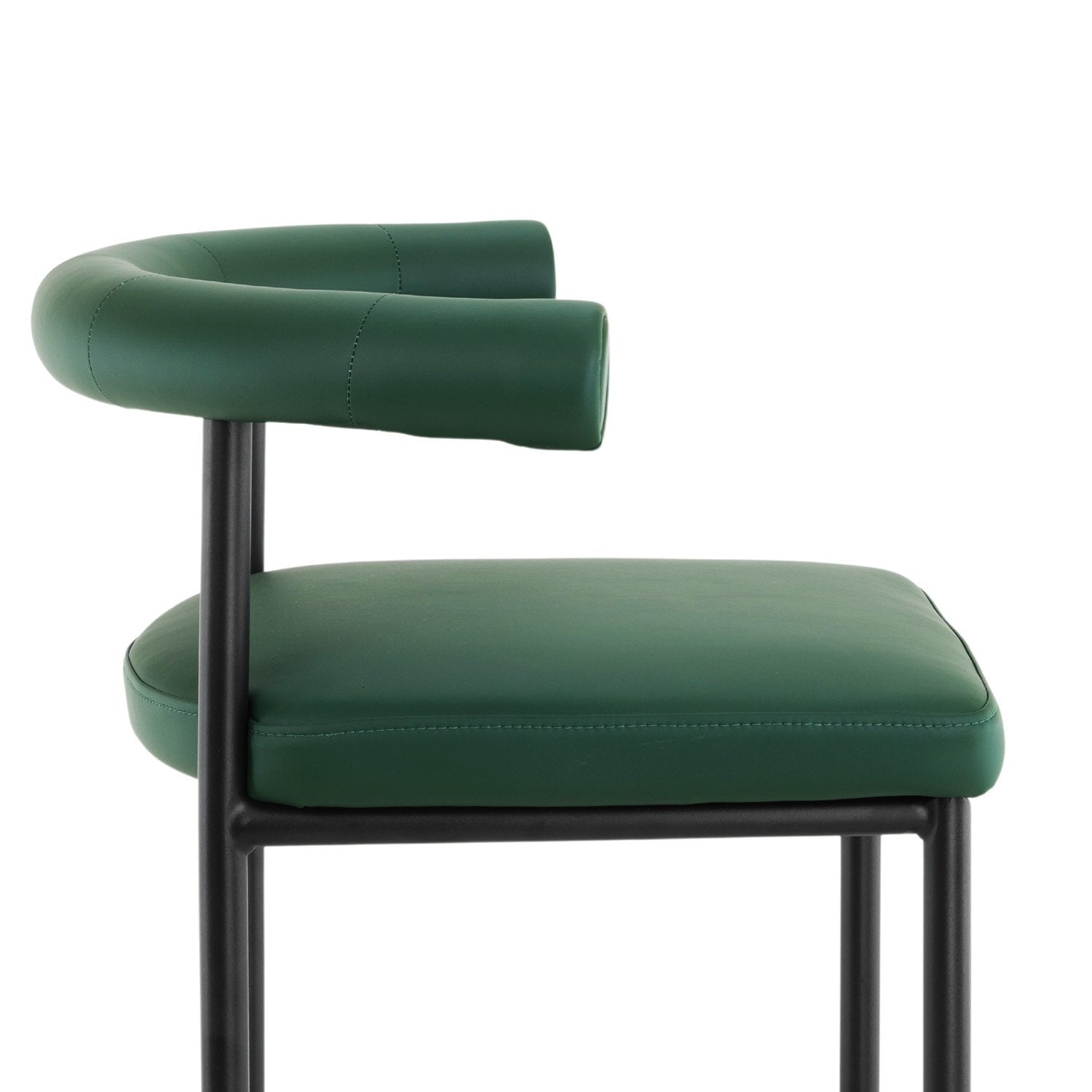Sarantino Cedric Bar Stool W/ High-density Foam Upholstered In Pu Leather Sturdy Iron Frame Green Sarantino