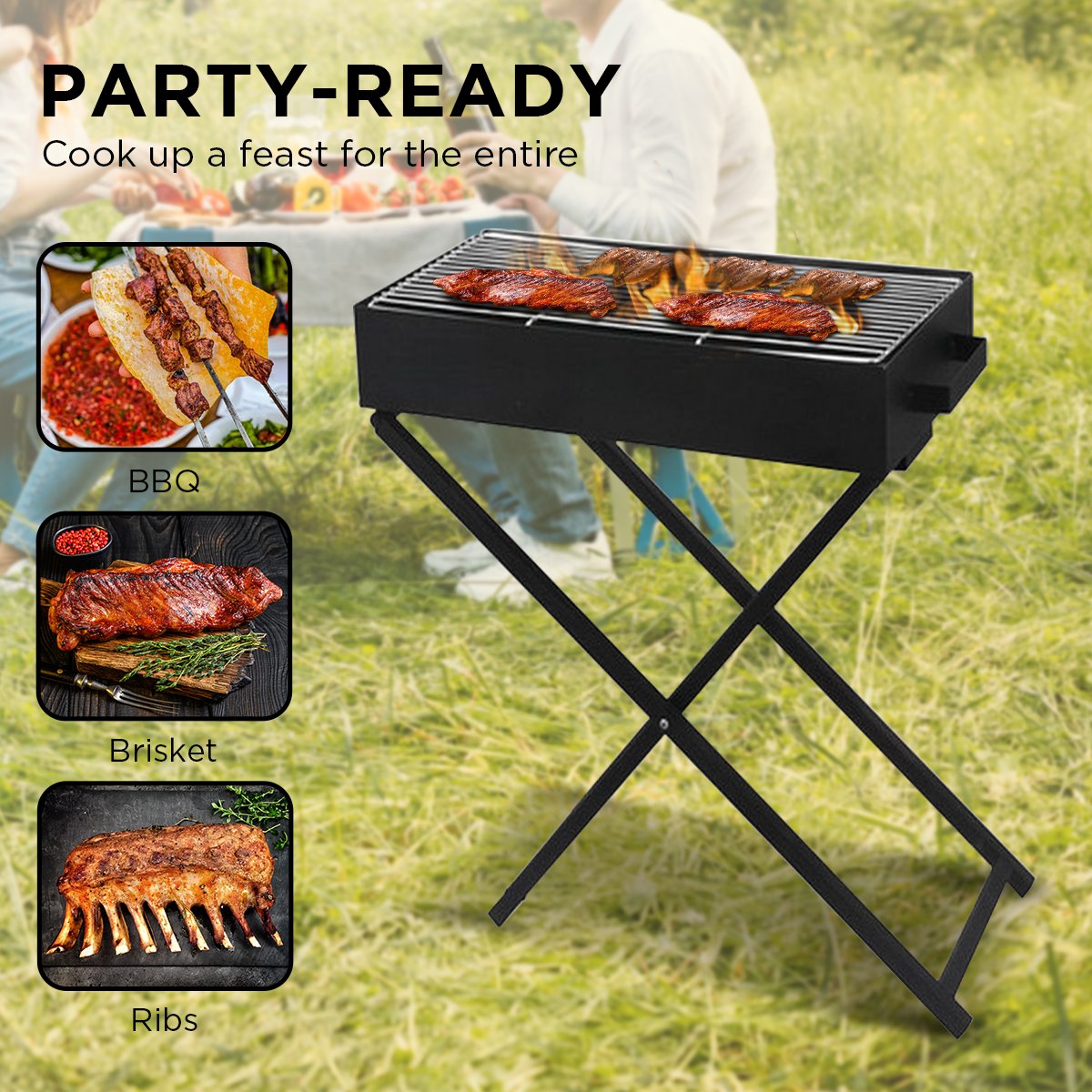 Wallaroo Charcoal BBQ Grill - Adjustable Height Wallaroo