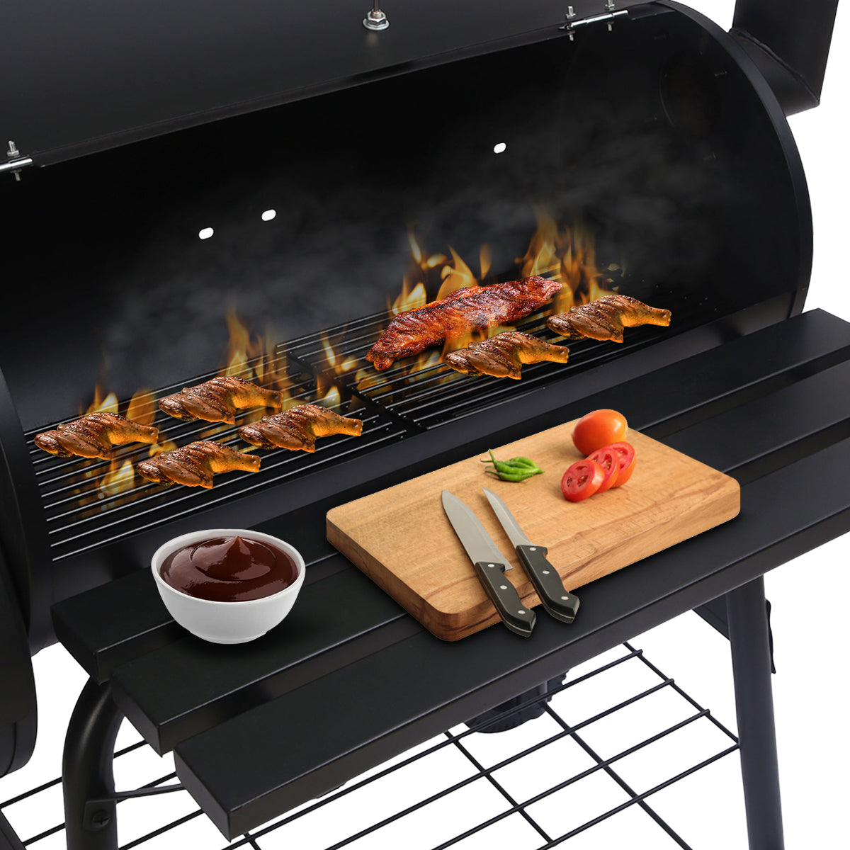 Wallaroo 2-in-1 Outdoor Barbecue Grill & Offset Smoker Wallaroo