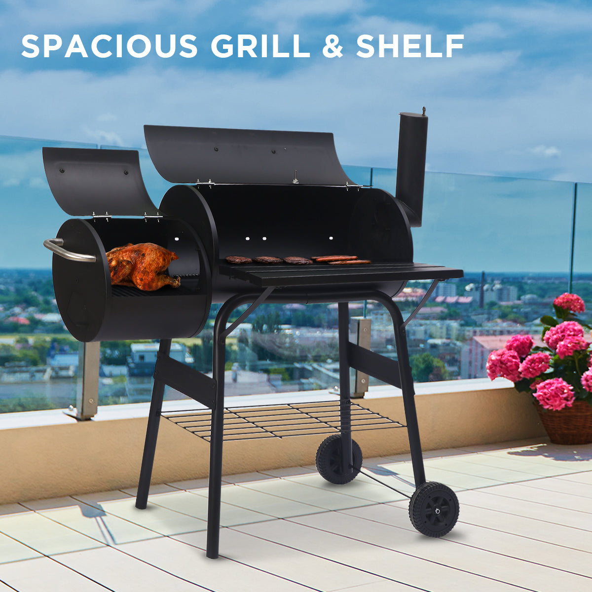 Wallaroo 2-in-1 Outdoor Barbecue Grill & Offset Smoker Wallaroo