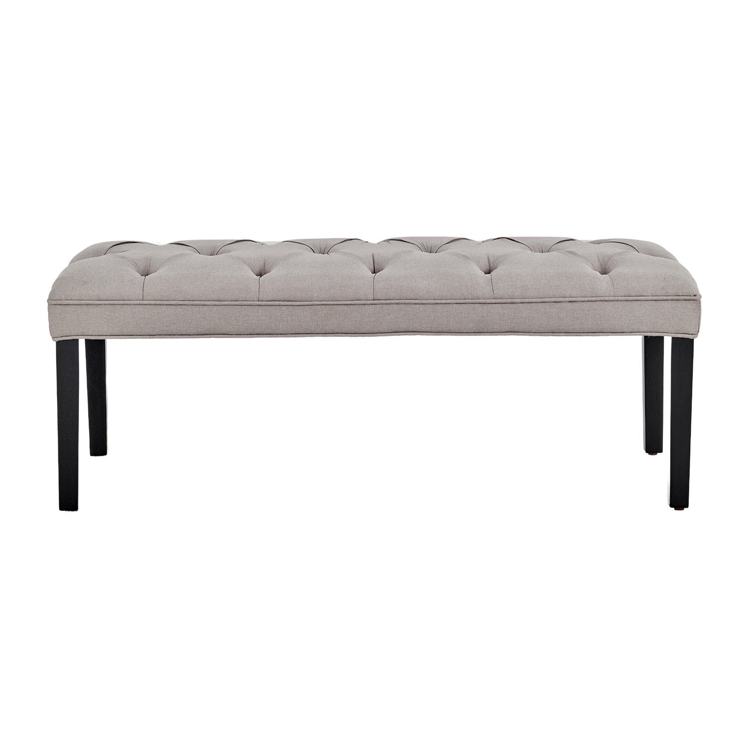 Sarantino Cate Button-tufted Upholstered Bench With Tapered Legs By Sarantino - Light Grey Sarantino