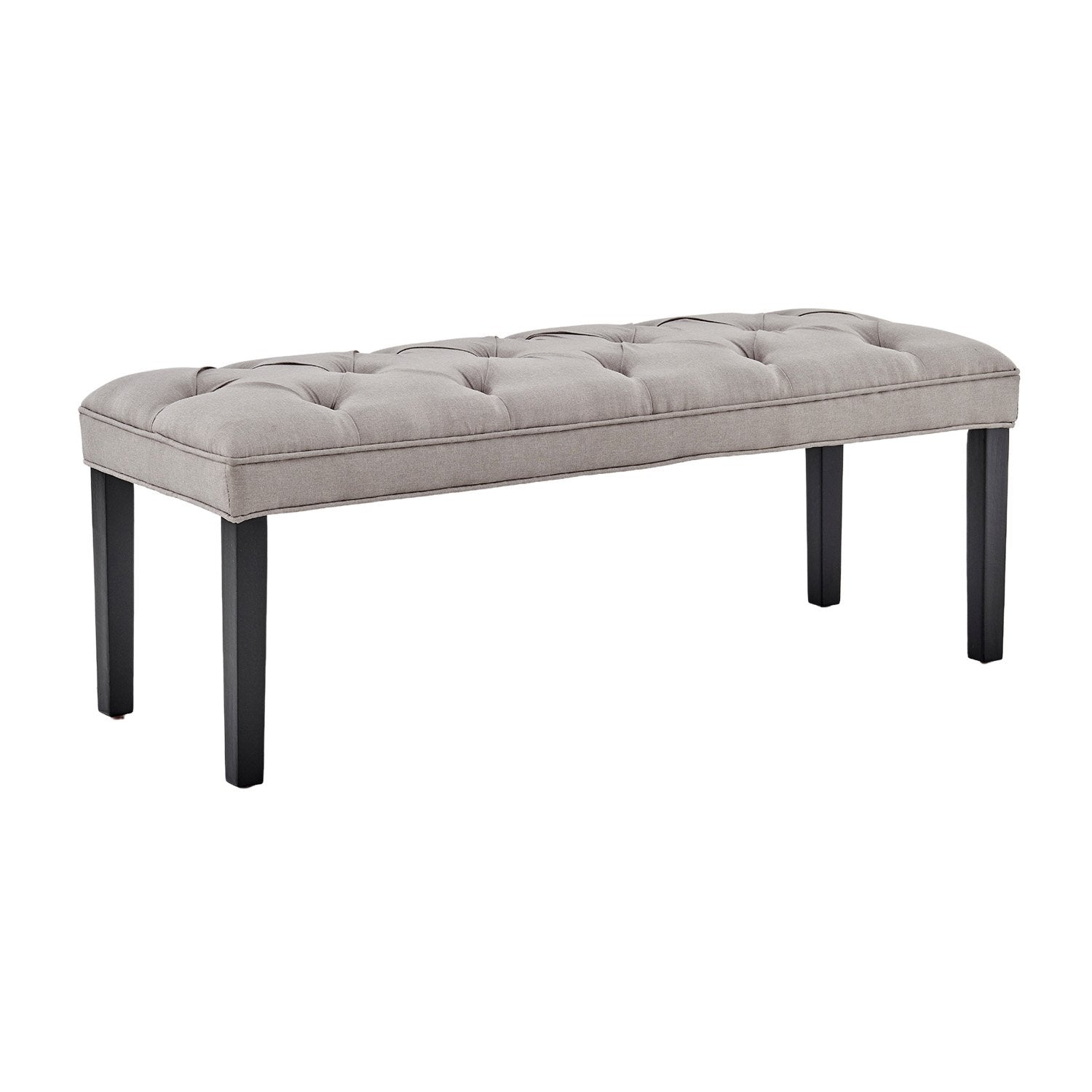 Sarantino Cate Button-tufted Upholstered Bench With Tapered Legs By Sarantino - Light Grey Sarantino