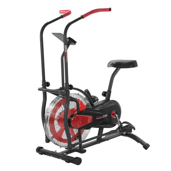 Powertrain Air Resistance Fan Exercise Bike for Cardio - Red Powertrain