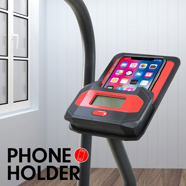 Powertrain Air Resistance Fan Exercise Bike for Cardio - Red Powertrain