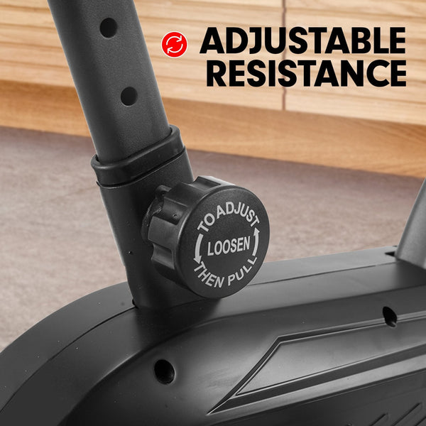 Powertrain Air Resistance Fan Exercise Bike for Cardio - Red Powertrain