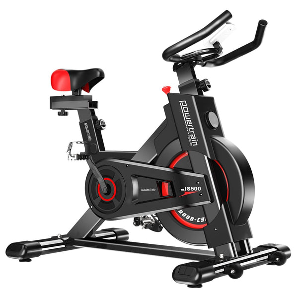 Powertrain IS-500 Heavy-Duty Exercise Spin Bike Electroplated - Black Powertrain