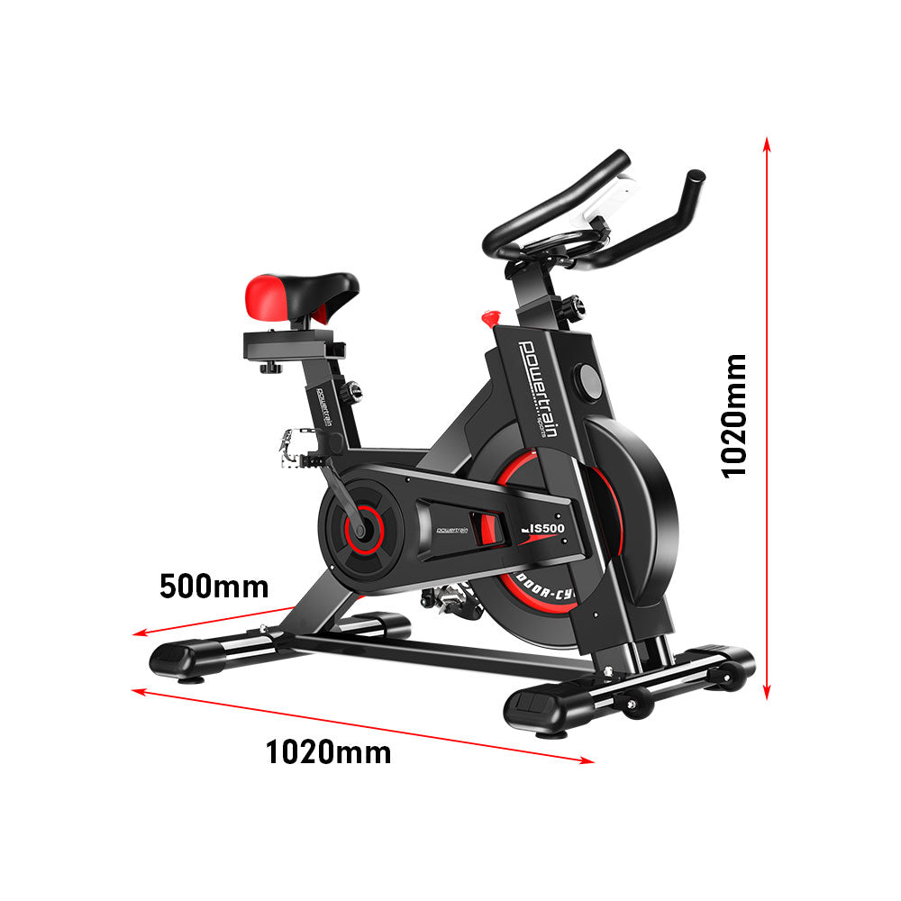 Powertrain IS-500 Heavy-Duty Exercise Spin Bike Electroplated - Black Powertrain