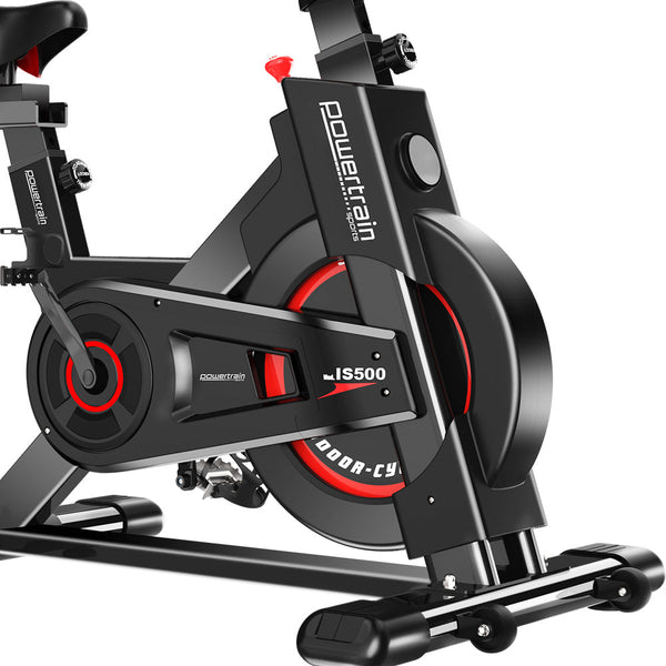 Powertrain IS-500 Heavy-Duty Exercise Spin Bike Electroplated - Black Powertrain