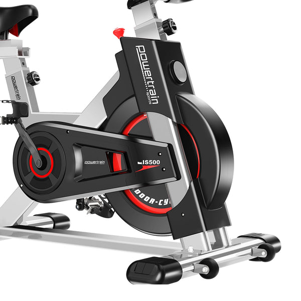 Powertrain IS-500 Heavy-Duty Exercise Spin Bike Electroplated - Silver Powertrain