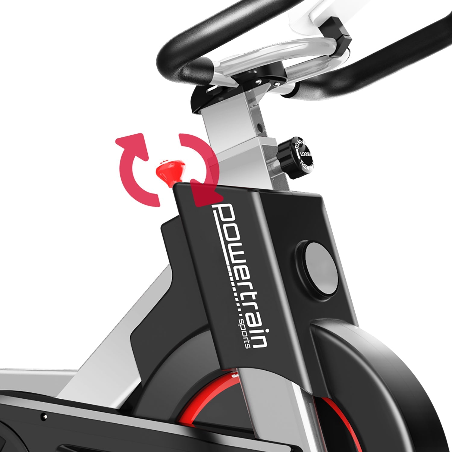Powertrain IS-500 Heavy-Duty Exercise Spin Bike Electroplated - Silver Powertrain