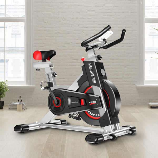 Powertrain IS-500 Heavy-Duty Exercise Spin Bike Electroplated - Silver Powertrain