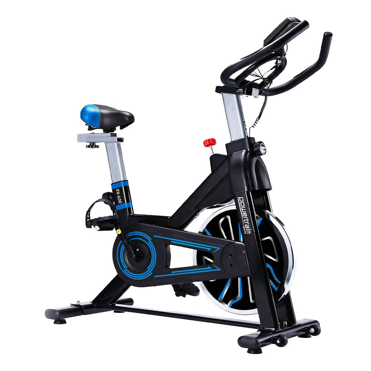 PowerTrain RX-600 Exercise Spin Bike Cardio Cycle - Blue Powertrain