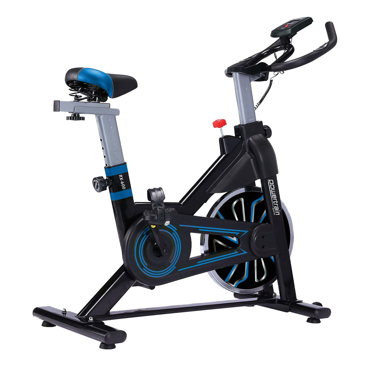 PowerTrain RX-600 Exercise Spin Bike Cardio Cycle - Blue Powertrain
