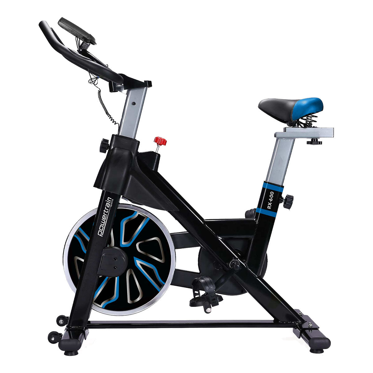 PowerTrain RX-600 Exercise Spin Bike Cardio Cycle - Blue Powertrain