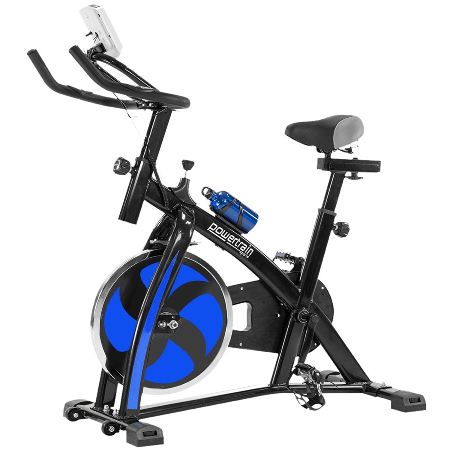 Powertrain Home Gym Flywheel Exercise Spin Bike - Blue Powertrain