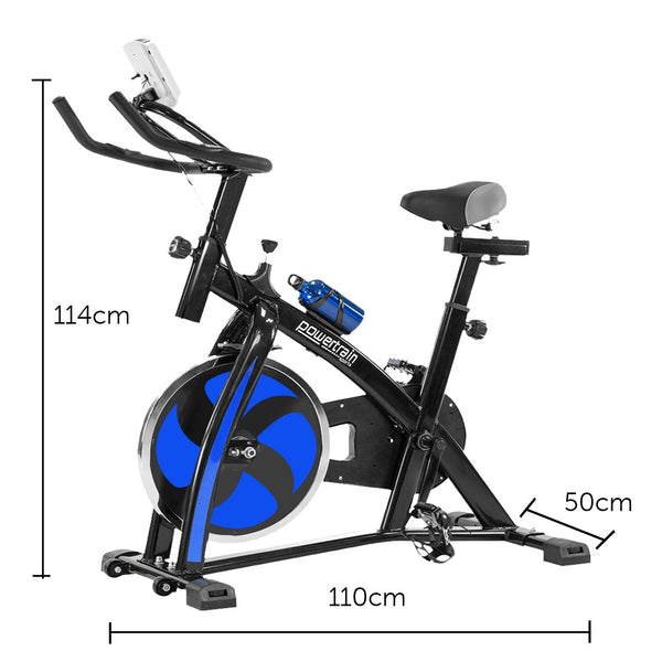 Powertrain Home Gym Flywheel Exercise Spin Bike - Blue Powertrain